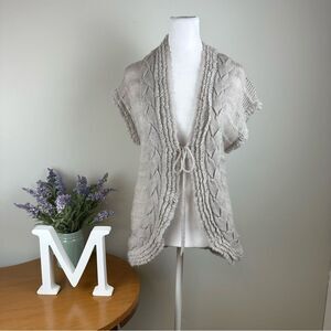 Rebecca Taylor grey cardigan tie-front sweater - Size Small - EUC